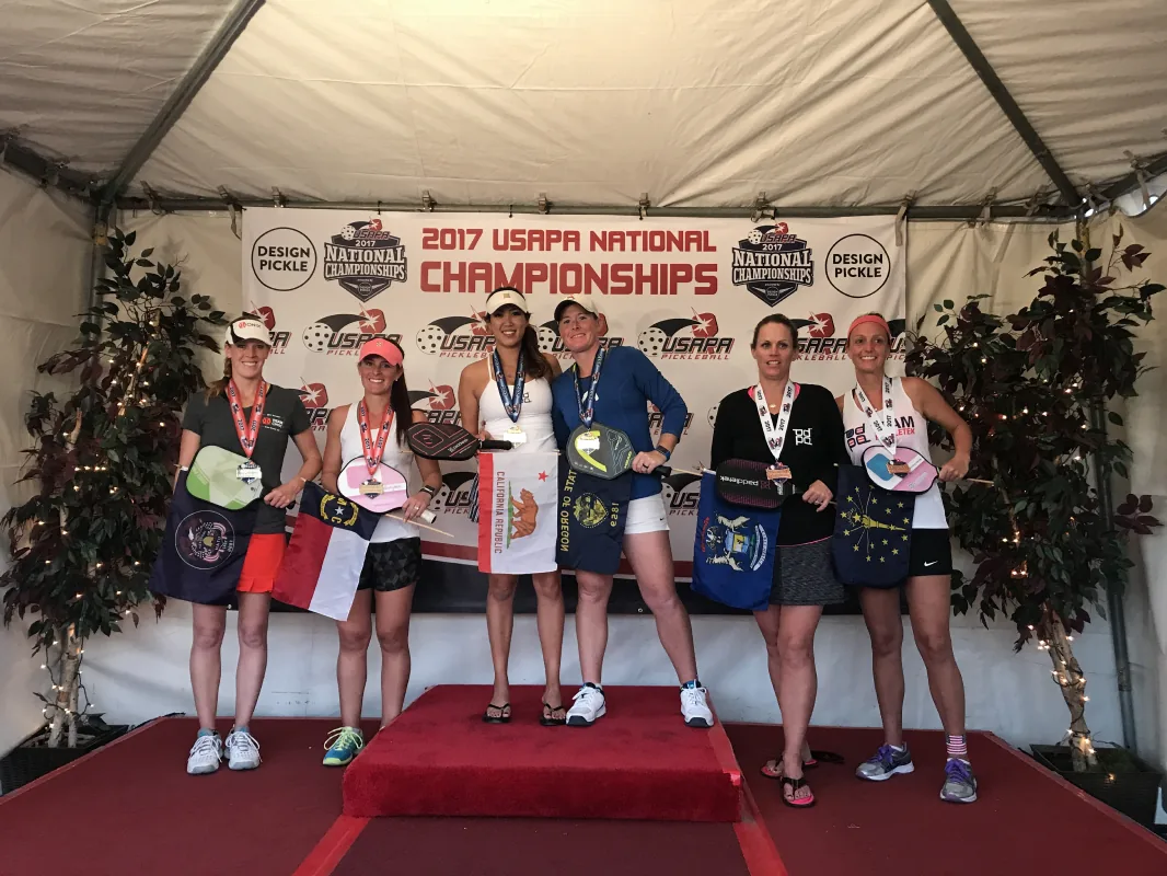 Medalists on the podium at the 2017 USAPA National Championships